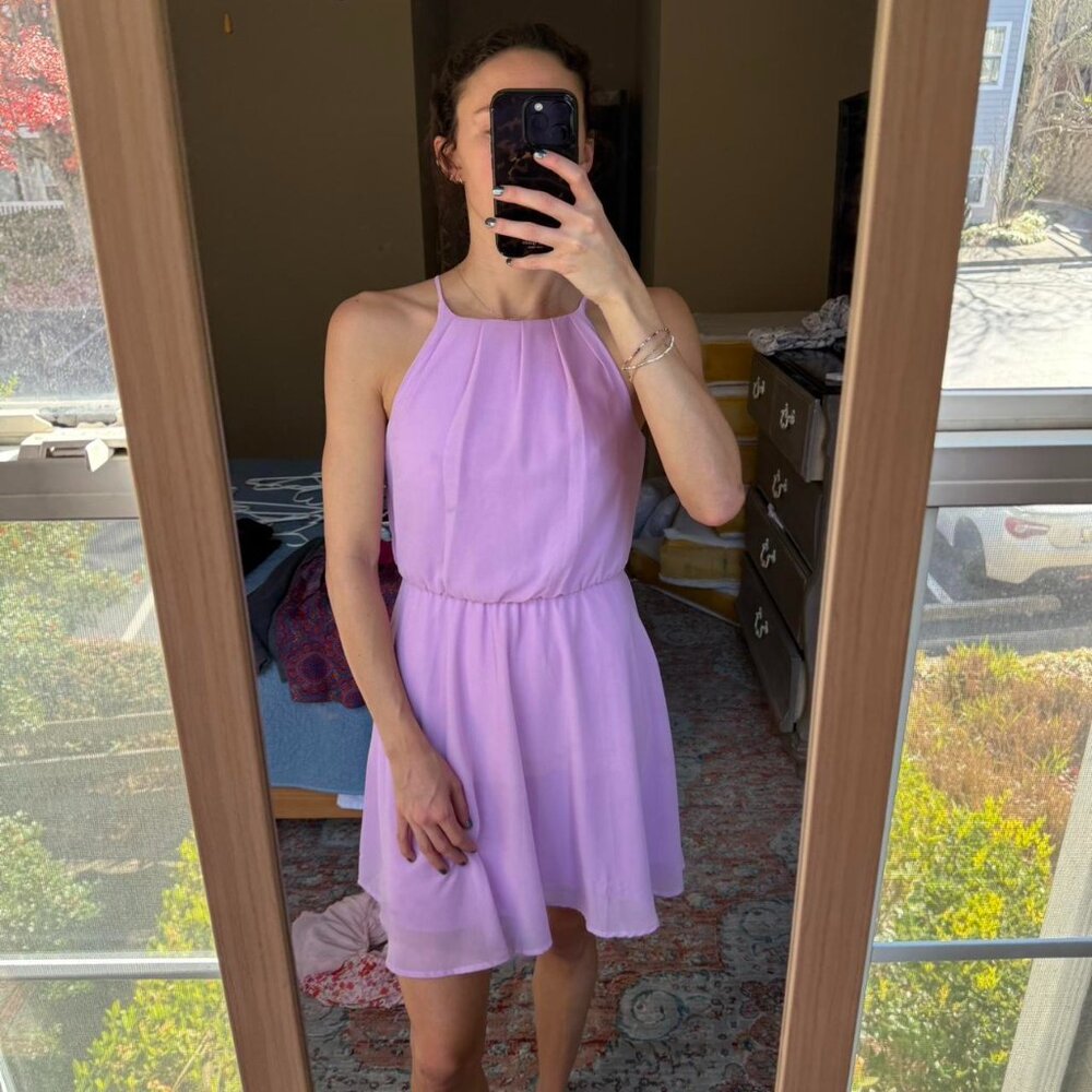 Francesca’s Purple semi-halter dress